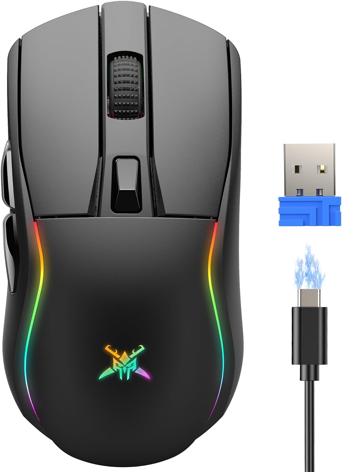 Detalle de TECKNET Tri‑Mode Wireless Gaming Mouse 24,000 DPI