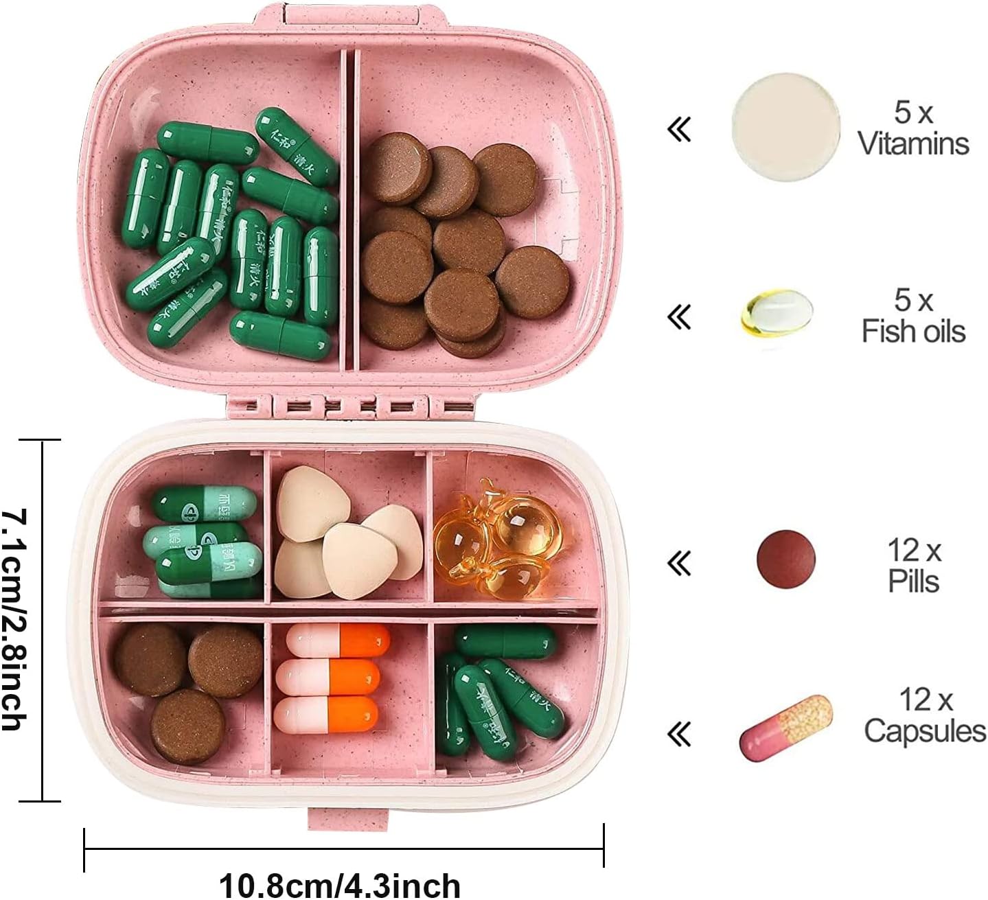 Detalle 2 de Pill container with 8 compartments