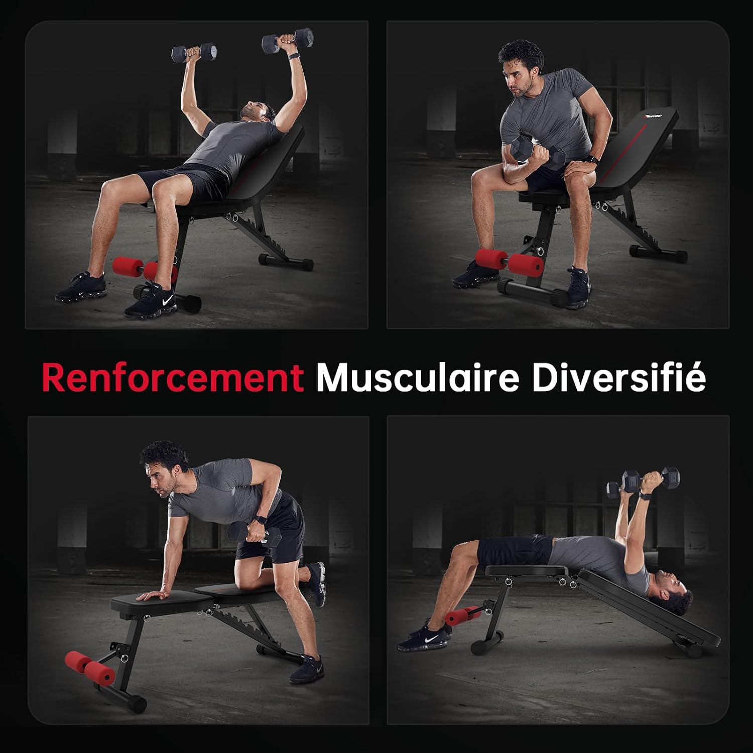 Thumbnail 6 de PASYOU Banc de musculation pliable 10 positions réglables jusqu’à 92°