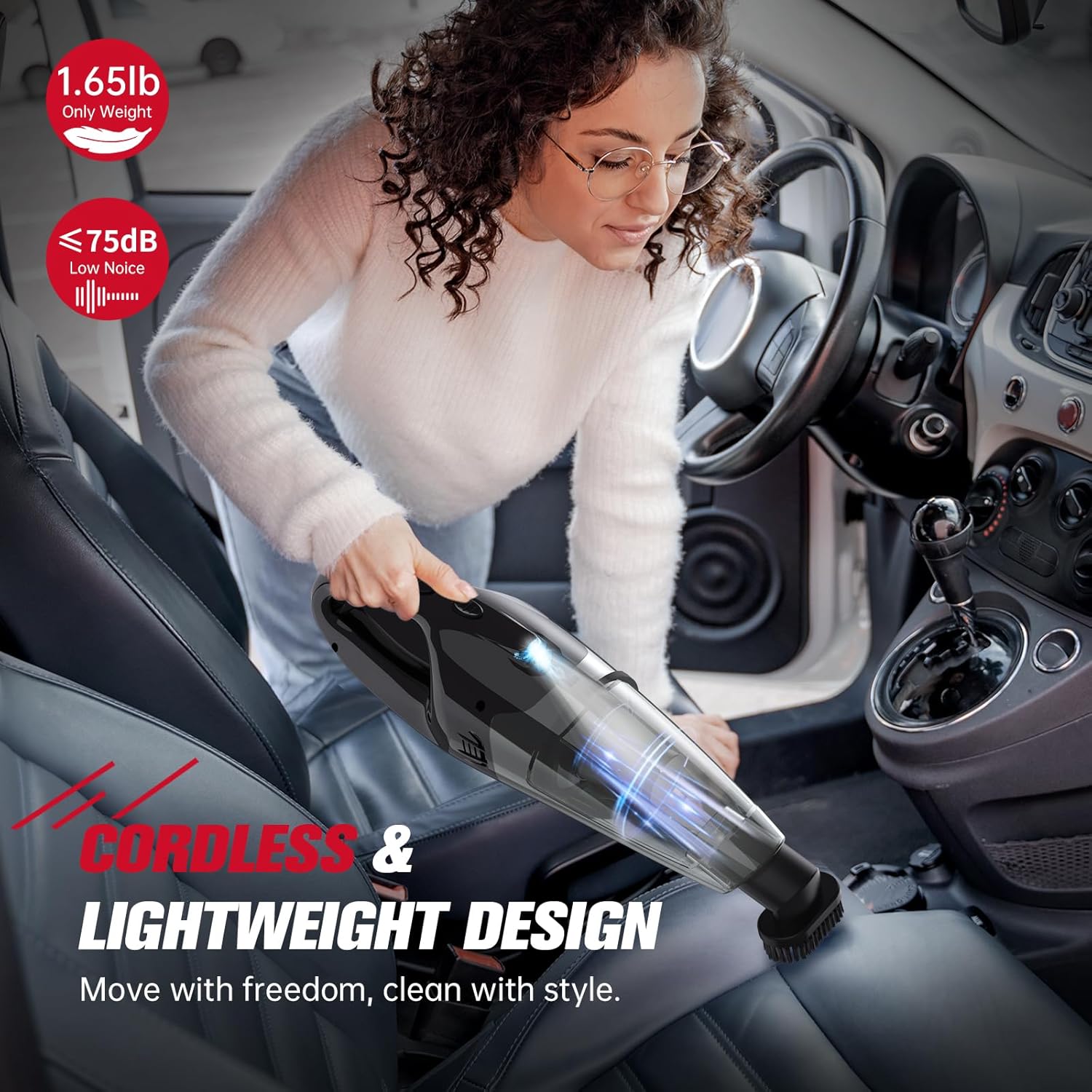 Thumbnail 5 de BSRCO Handheld Cordless Vacuum: Lightweight Car & Home Cleaner with LED, USB Charge, 25–30 Min Run Time