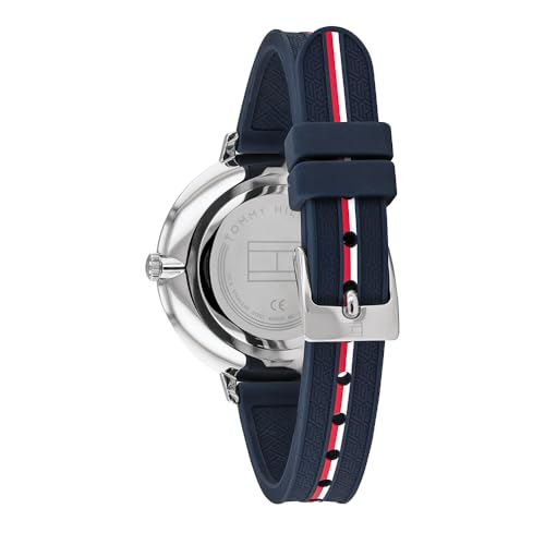 Detalle de Reloj analógico de mujer Tommy Hilfiger 1782154 con correa de silicona azul marina