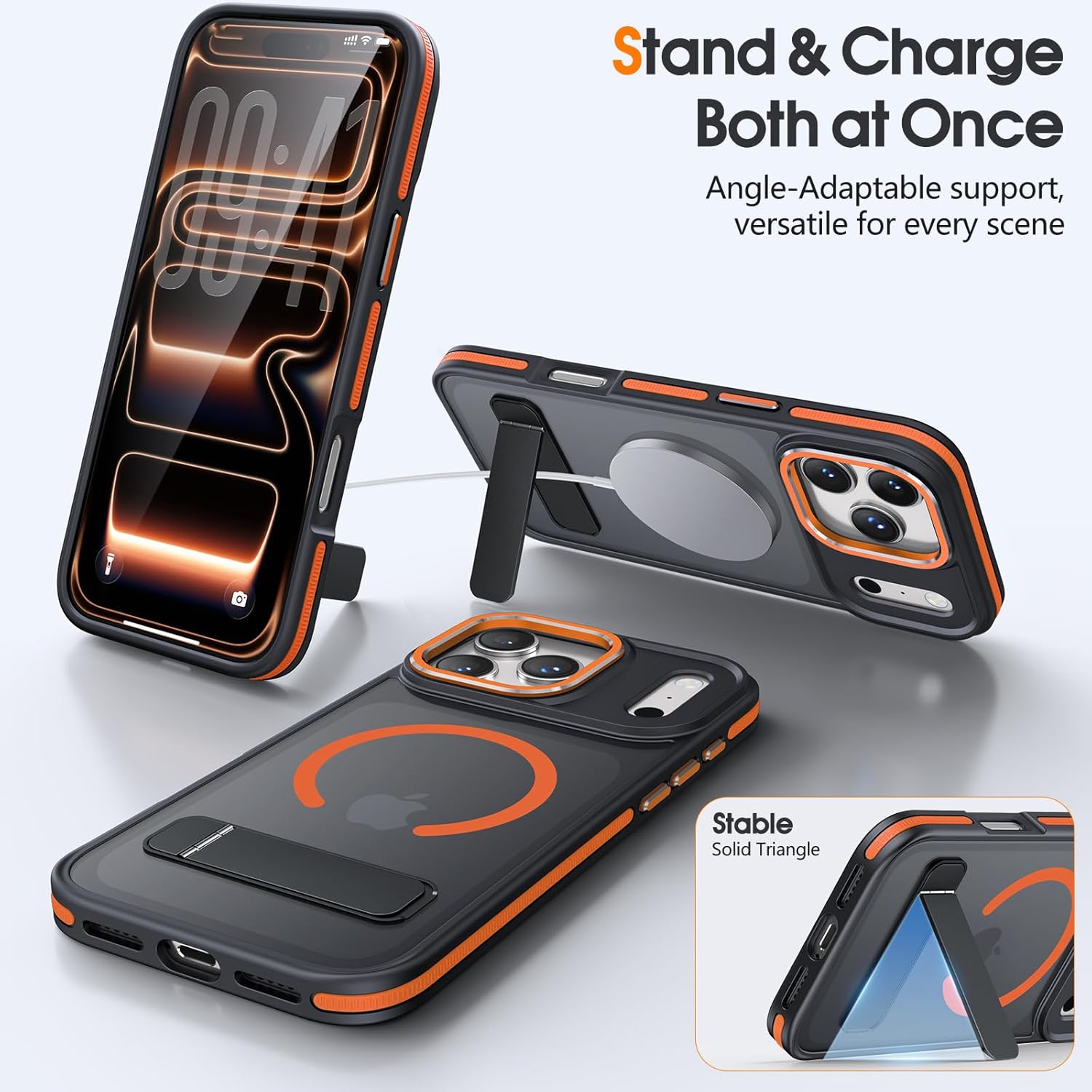 Thumbnail 2 de Misscase iPhone 17 Pro Case with Stand and MagSafe — Orange