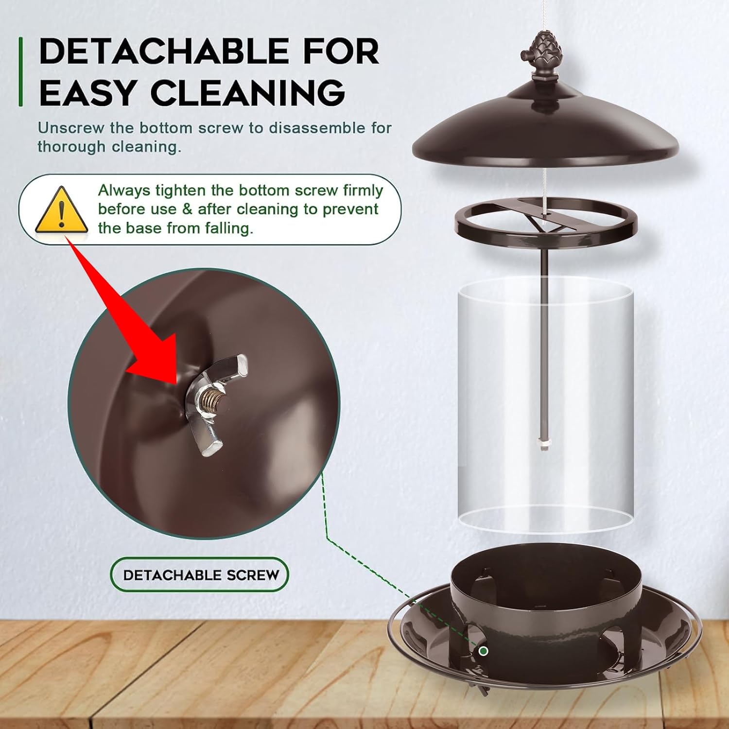 Detalle 1 de Gbekery Metal Bird Feeder with 4 Feeding Ports