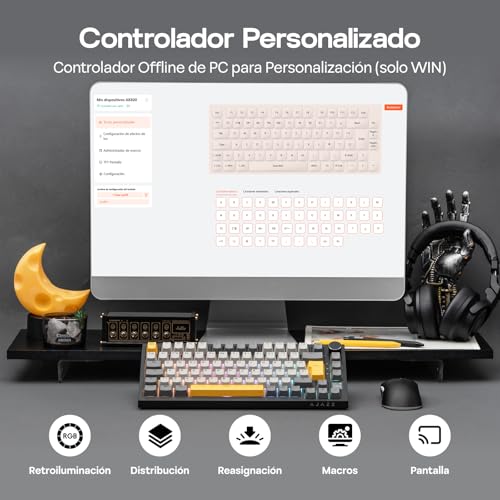 Thumbnail 7 de EPOMAKER Ajazz AK820 Pro ISO-ES: Teclado Mecánico Inalámbrico 75% con Pantalla TFT, Perilla y RGB para PC/Mac