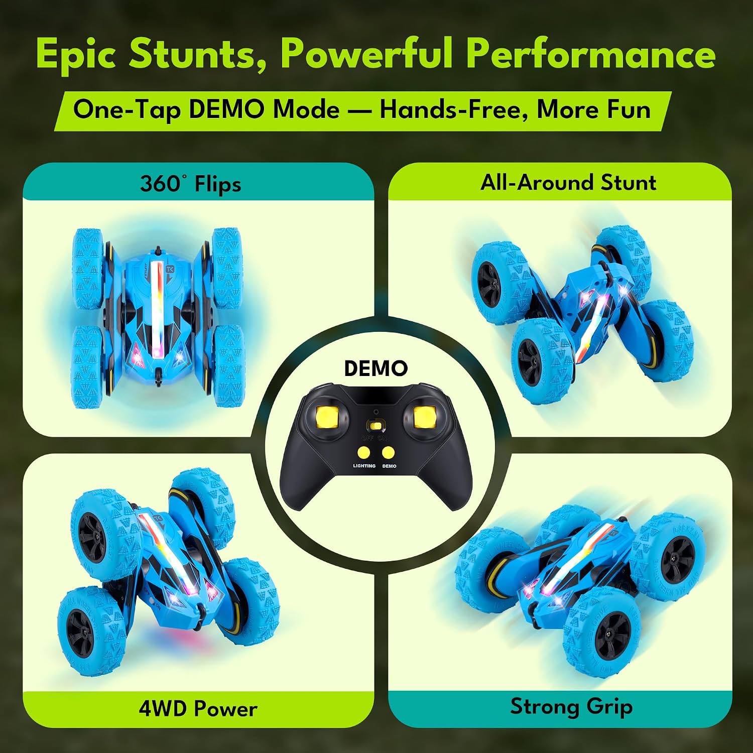 Detalle de Threeking RC 4WD flip stunt car 160 ft