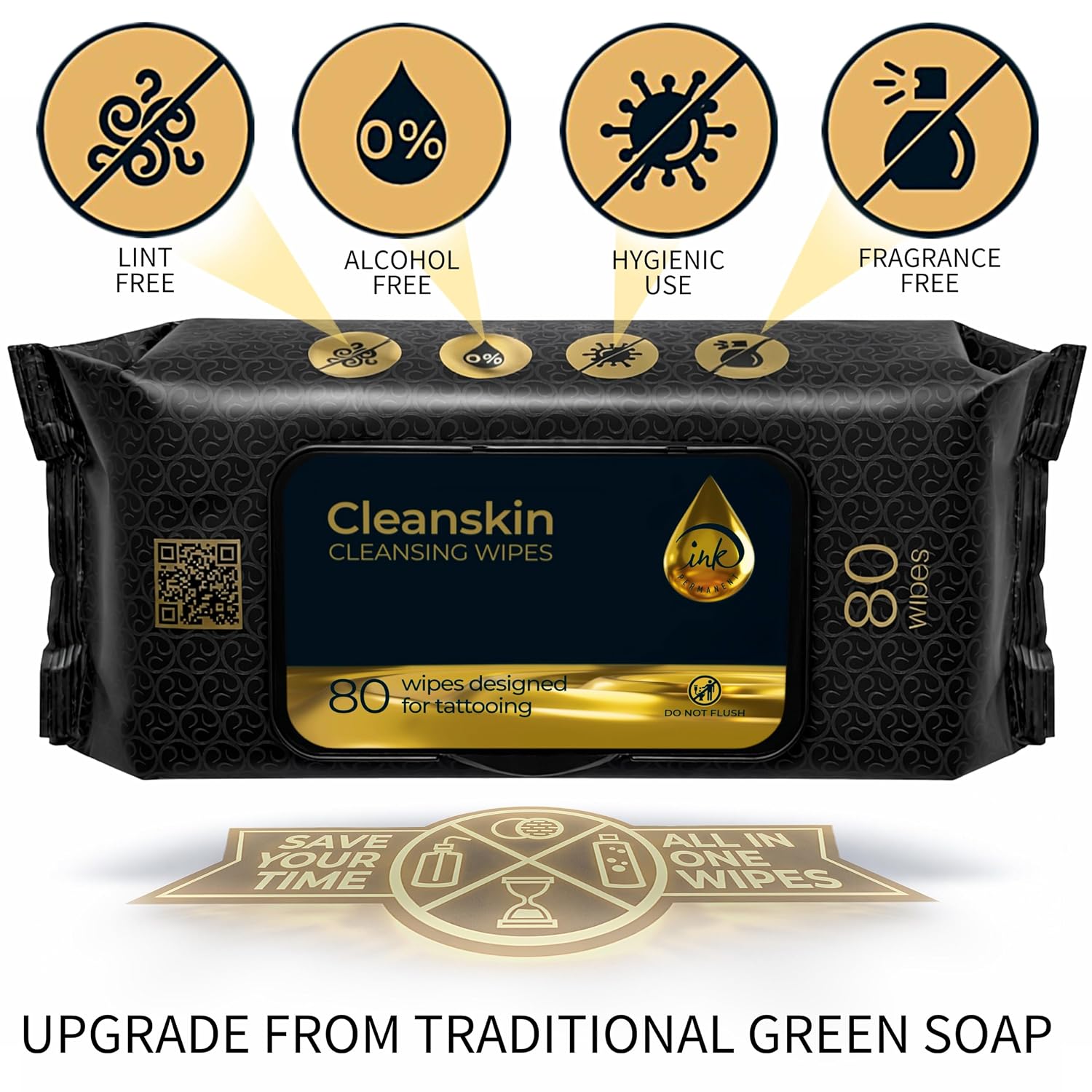 Detalle 2 de Cleanskin Tattoo Wipes, 80 Count