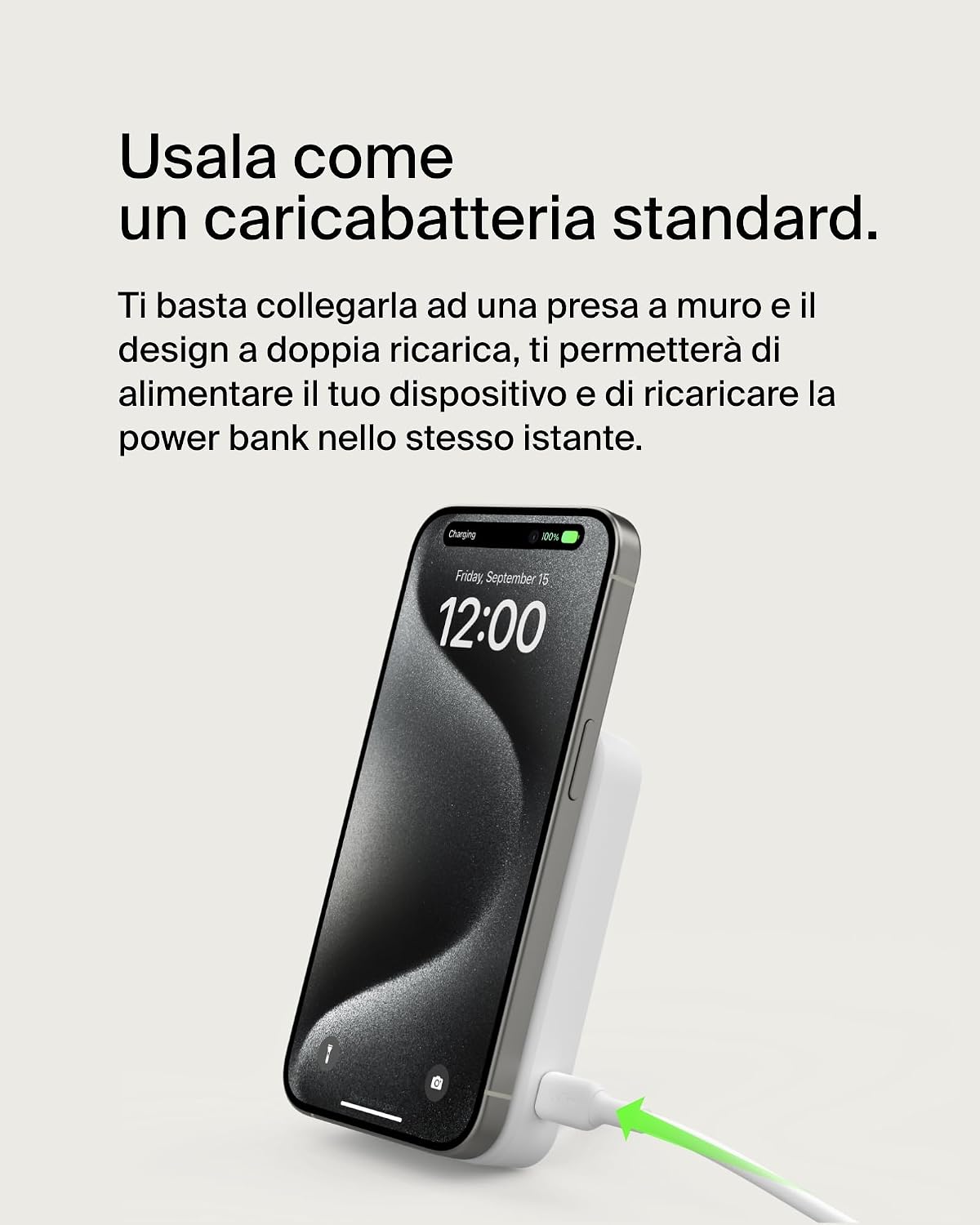Thumbnail 6 de Belkin BoostCharge Pro Power bank wireless 10.000 mAh con Qi2 y supporto integrato per iPhone