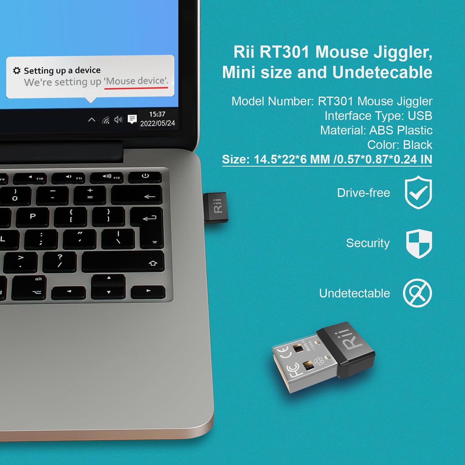 Thumbnail 4 de (2-Pack) Mouse Jiggler USB Plug and Play – Undetectable mouse mover for PC, laptop and meetings