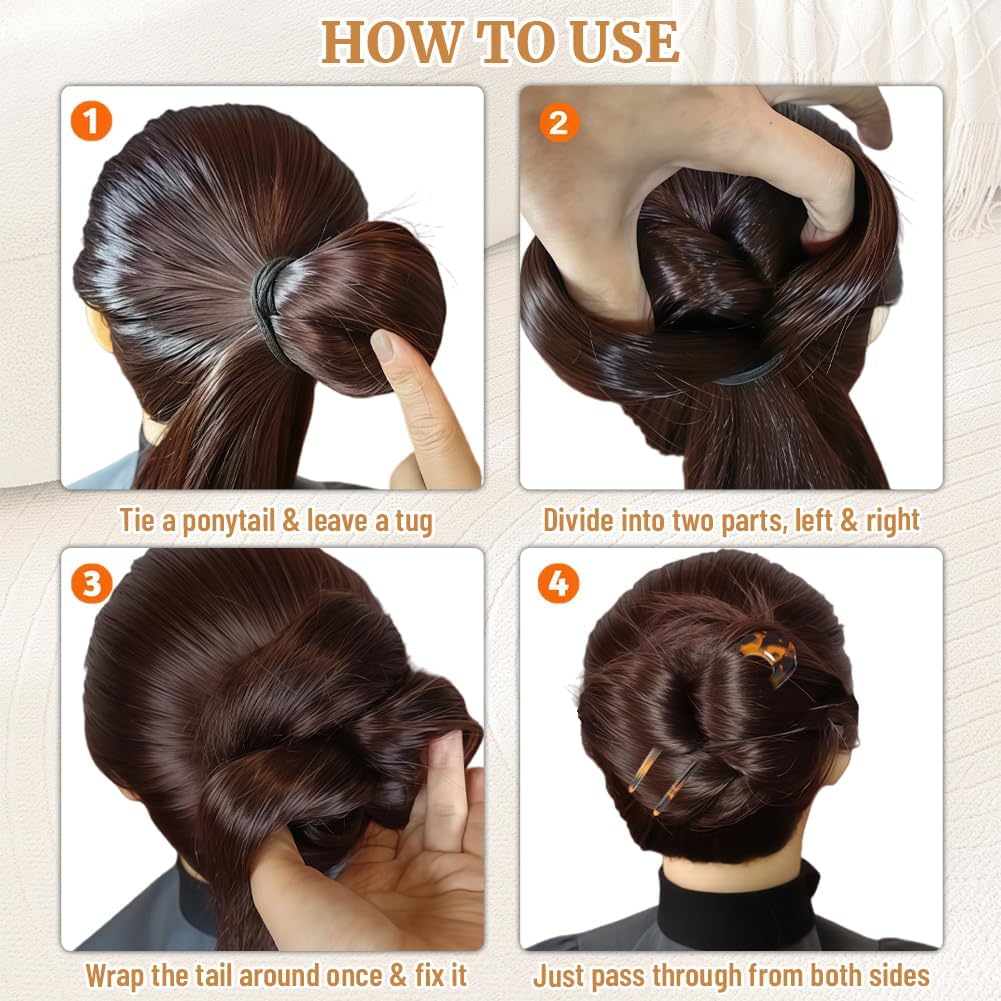 Thumbnail 3 de Aucuu 4 pezzi Forcine per Capelli – Set di mollette a forma U per acconciature eleganti