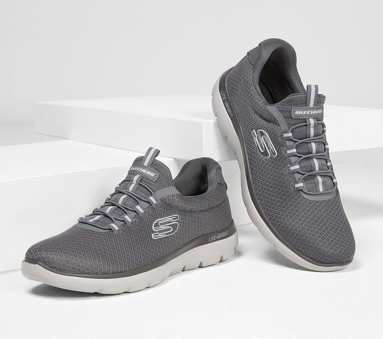 Detalle 2 de Skechers Homme Summits 233049 Espadrilles confort en maille à enfiler