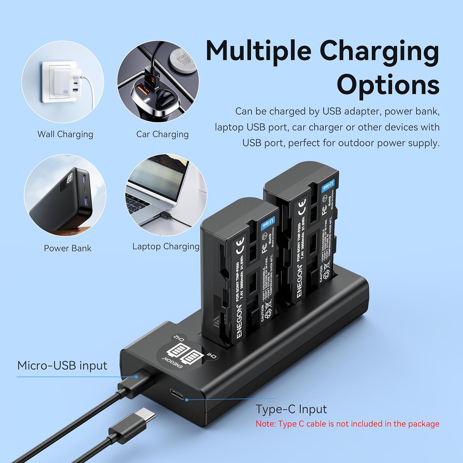 Detalle 2 de ENEGON NP-F550 batería 2900mAh