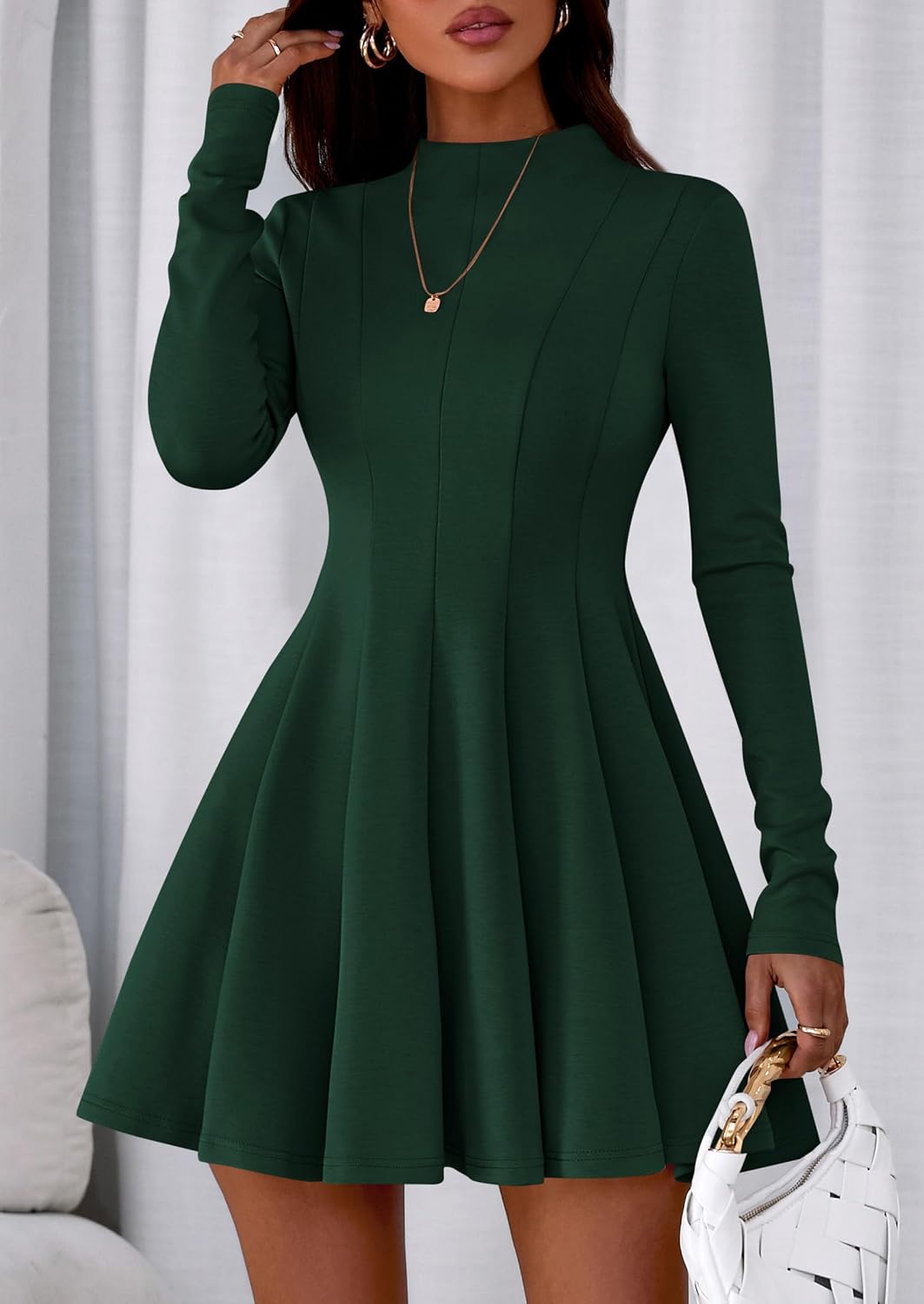 Thumbnail 4 de PrettYGarden Fall Women's Long Sleeve Swing Dress