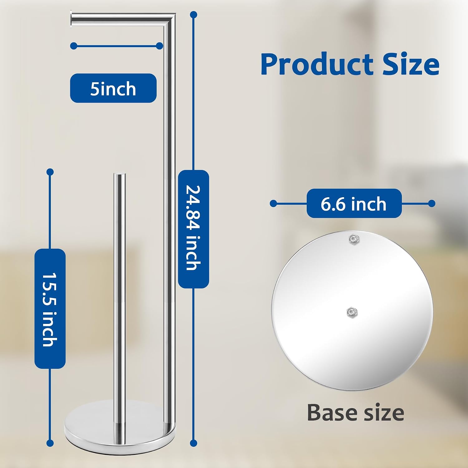 Thumbnail 1 de Batoliet 025 Free-Standing Toilet Paper Holder, Chrome, 4-Roll Storage