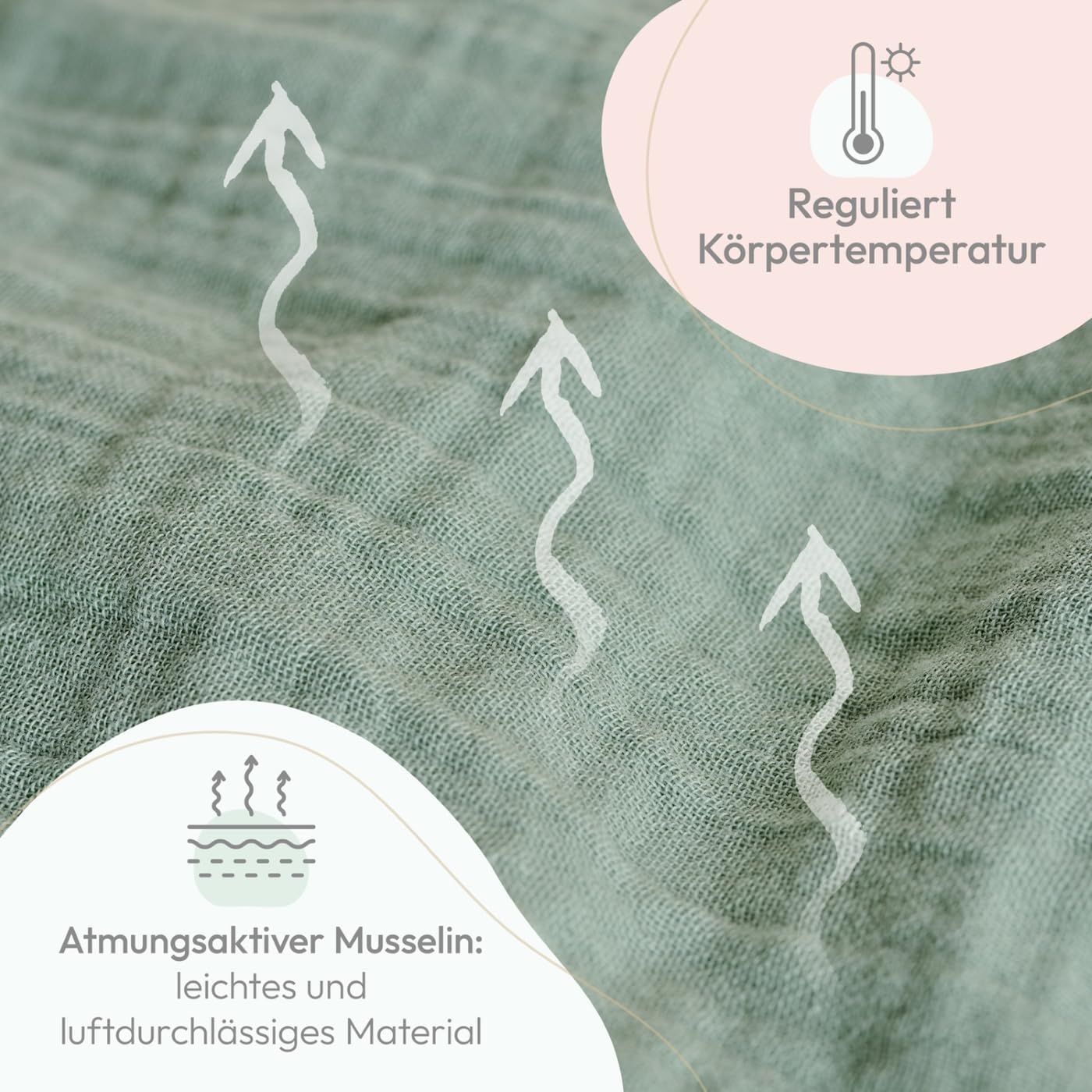Thumbnail 3 de Laleni Baby- & Kinder-Bettwäsche-Set (100x135 cm) plus Kissenbezug (40x60 cm) aus 100% Baumwolle, Oeko-TEX, grün