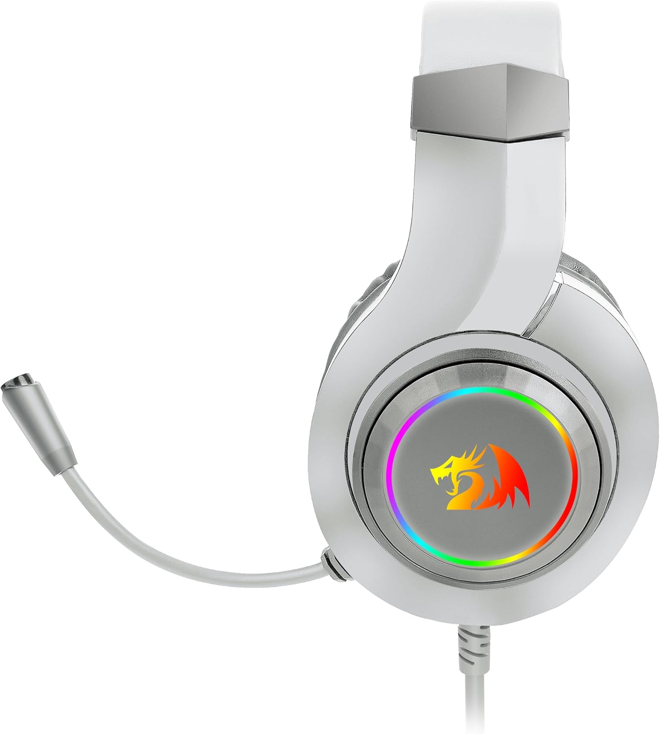 Detalle 2 de Redragon H260 Hylas kabelgebundenes Gaming-Headset (50-mm-Treiber) mit Mikrofon und RGB – weiß