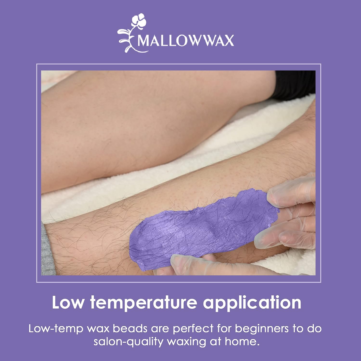 Detalle de Mallowwax Lavender Hard Wax Beads, Stripless, Refillable, 2 lb
