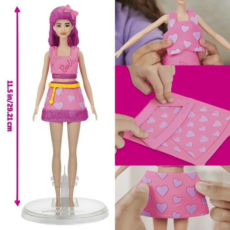 Detalle 2 de Set creativo Play-Doh Barbie Corazones y Cabello con muñeca 30 cm