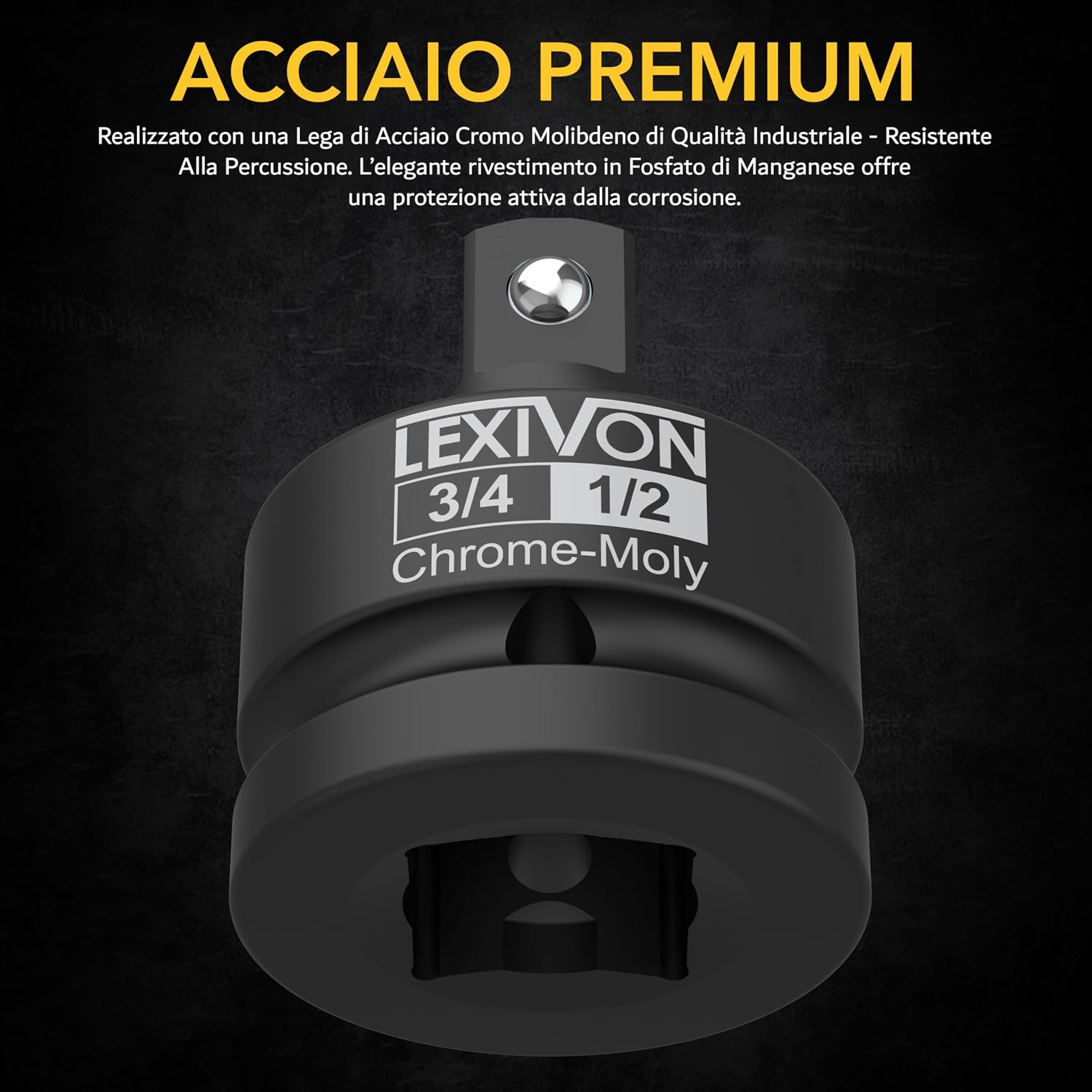 Thumbnail 3 de LEXIVON Adattatore per bussole a percussione 3/4"→1/2" (LX-402) in acciaio cromo vanadio