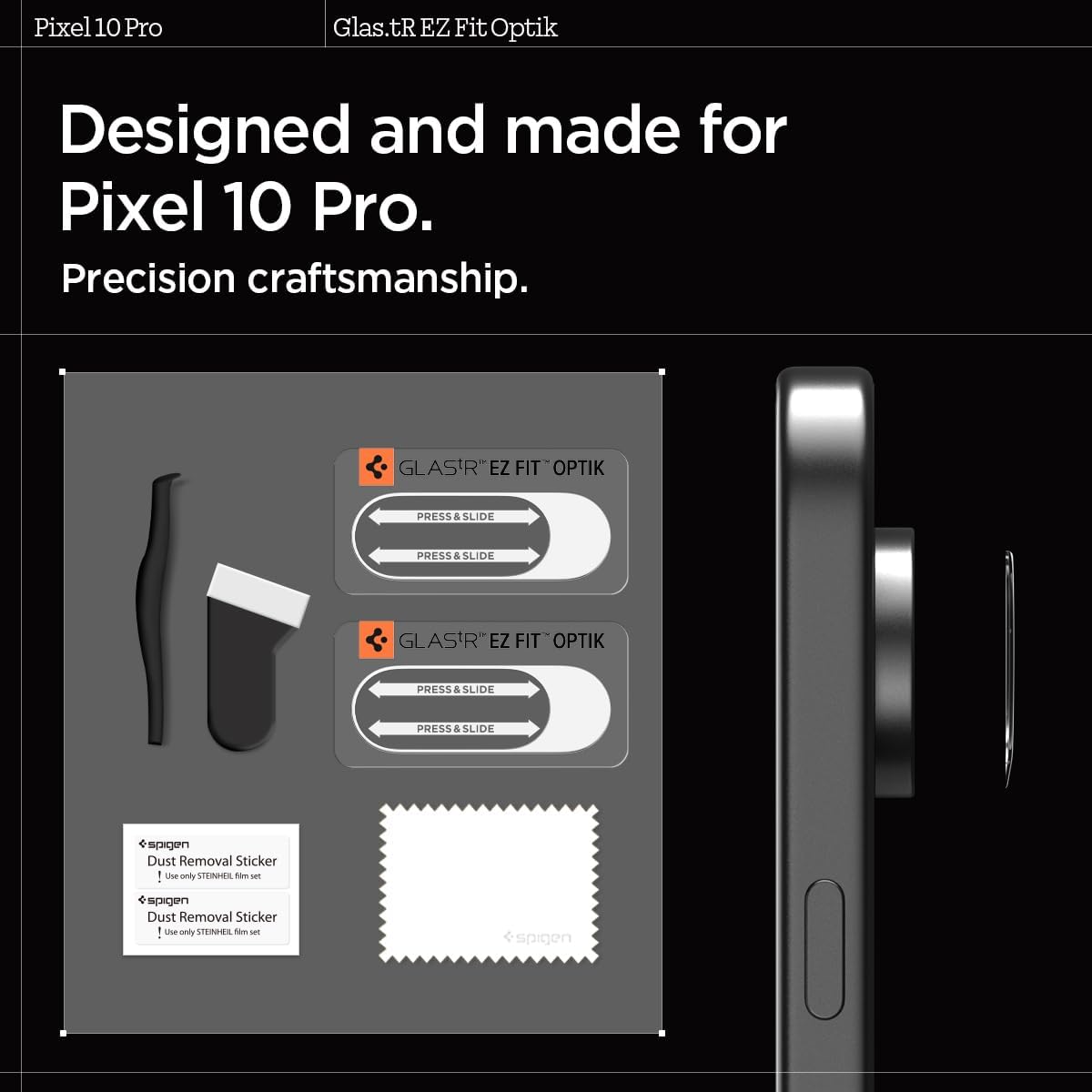 Thumbnail 6 de Spigen Glas.tR EZ Fit Optik Protection Caméra pour Google Pixel 10 Pro – 2 pièces, protection 9H et pose facile