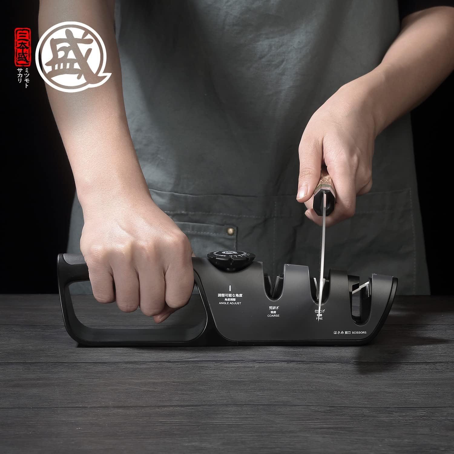 Thumbnail 1 de MITSUMOTO SAKARI Knife Sharpeners 3-Stage Manual Knife Sharpener, 14°–24°