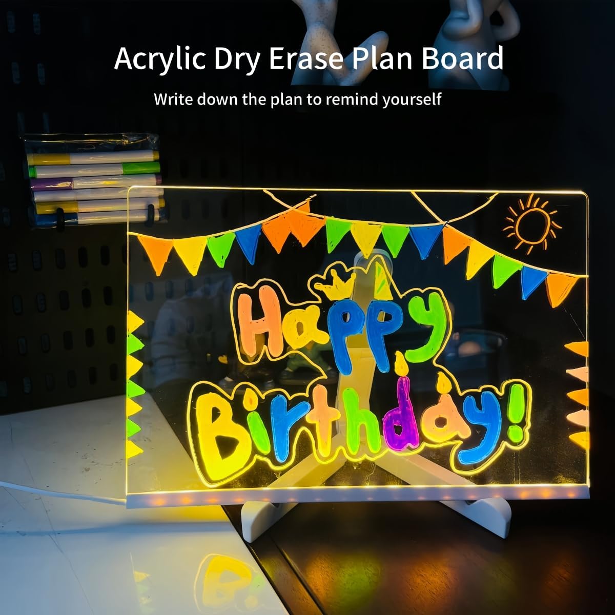 Thumbnail 5 de LED Note Board 30x20cm acrylic light-up board 📺