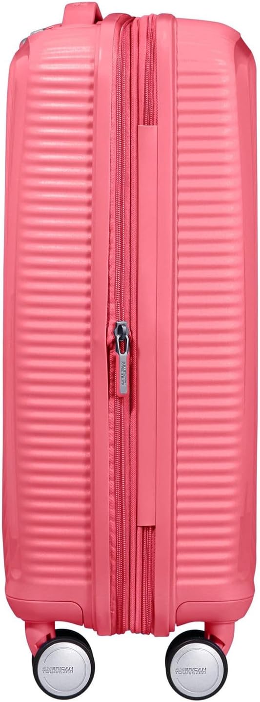 Detalle de American Tourister Soundbox - Spinner S Erweiterbar: Handgepäck 55 cm, Rosa Sun Kissed Coral