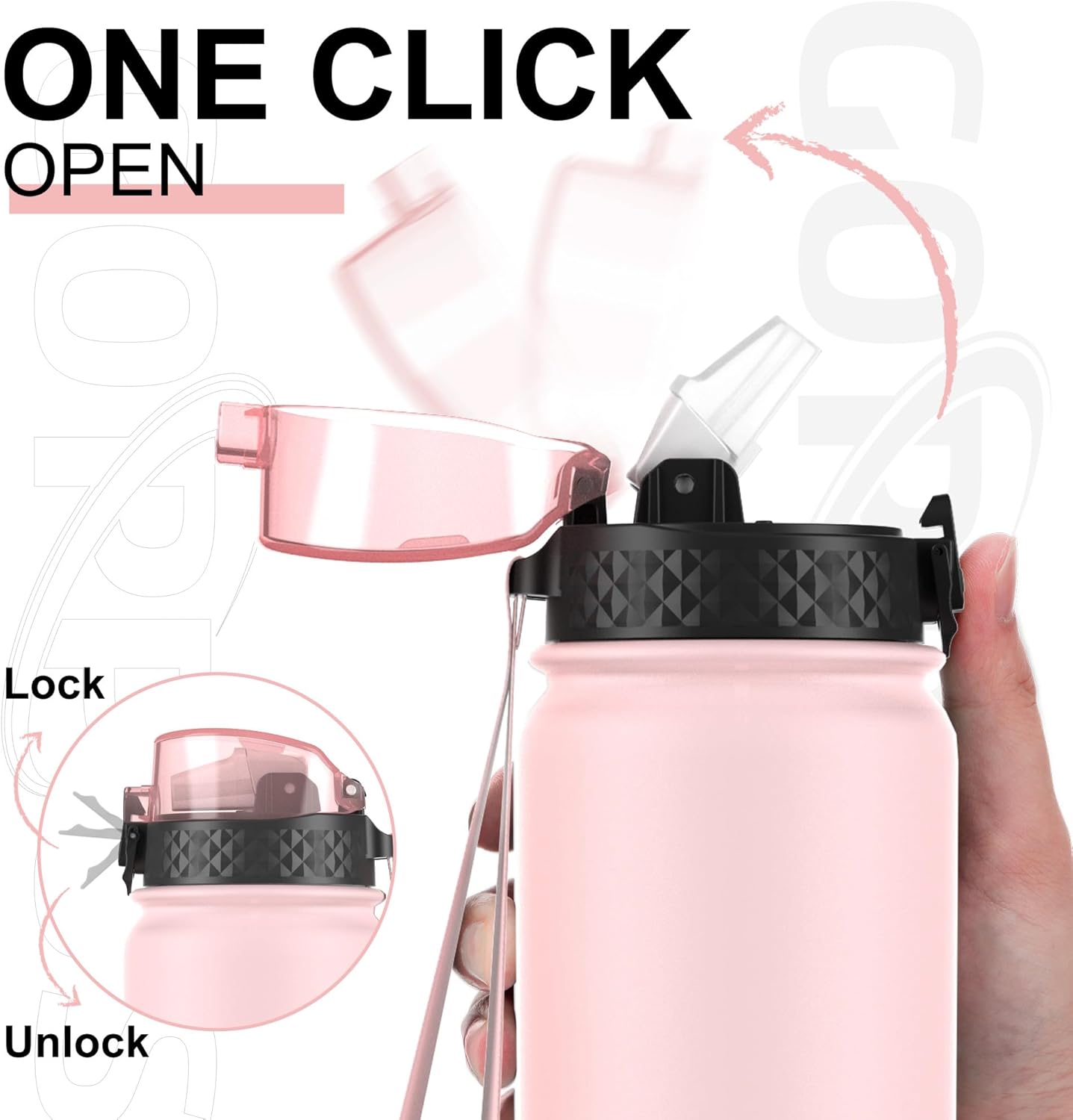 Detalle 2 de GOPPUS 1L Stainless water bottle with straw 🚰