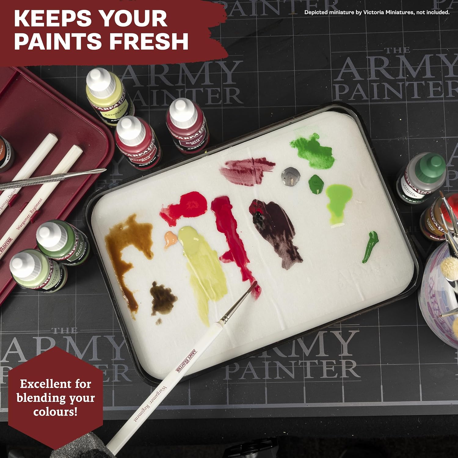 Detalle 2 de The Army Painter ウェットパレット ブラシ収納付き、ハイドロシート50枚入り