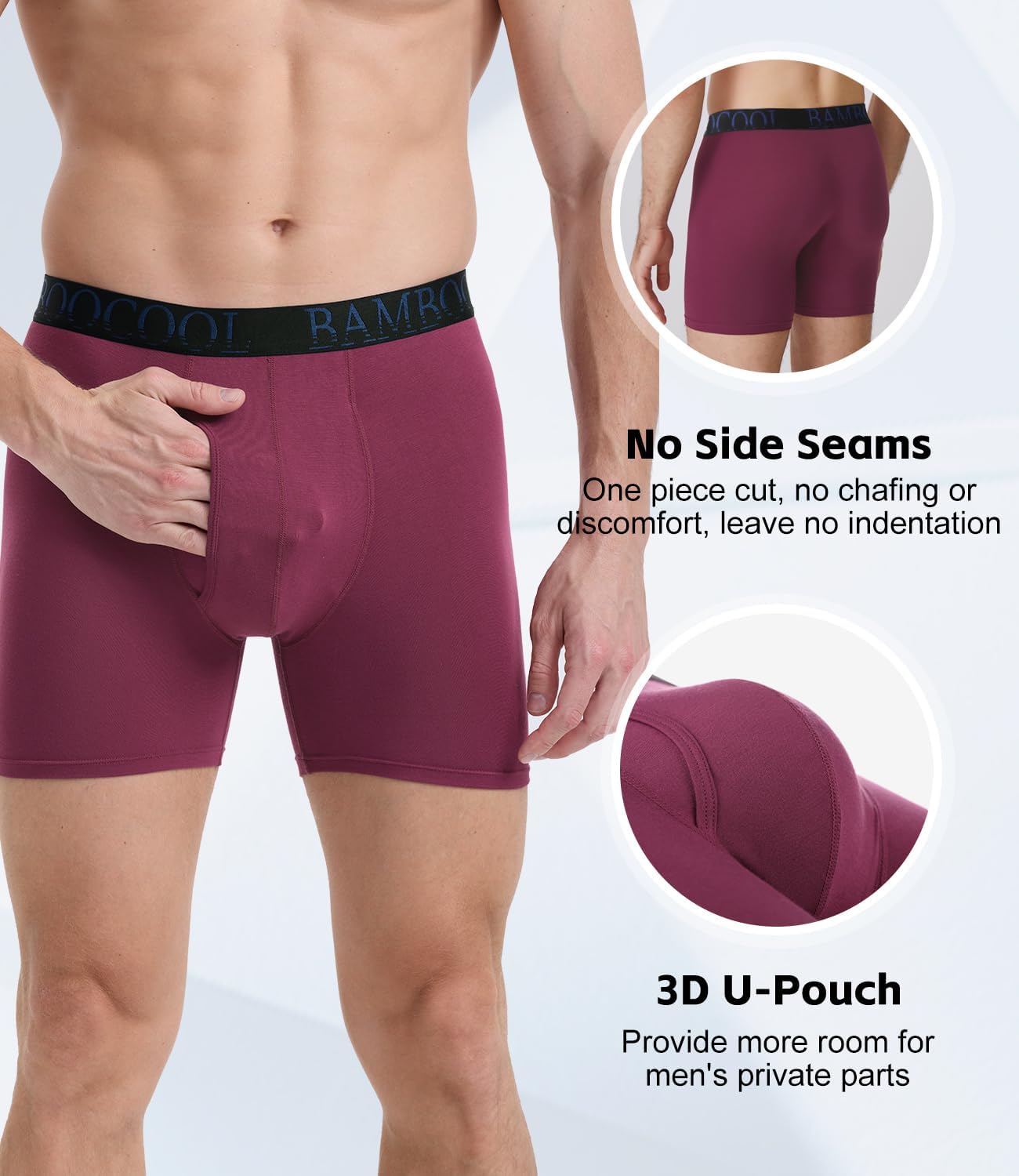 Thumbnail 3 de BAMBOO COOL Men's Boxer Briefs, Bamboo Viscose, Fly, 5–7 Pack