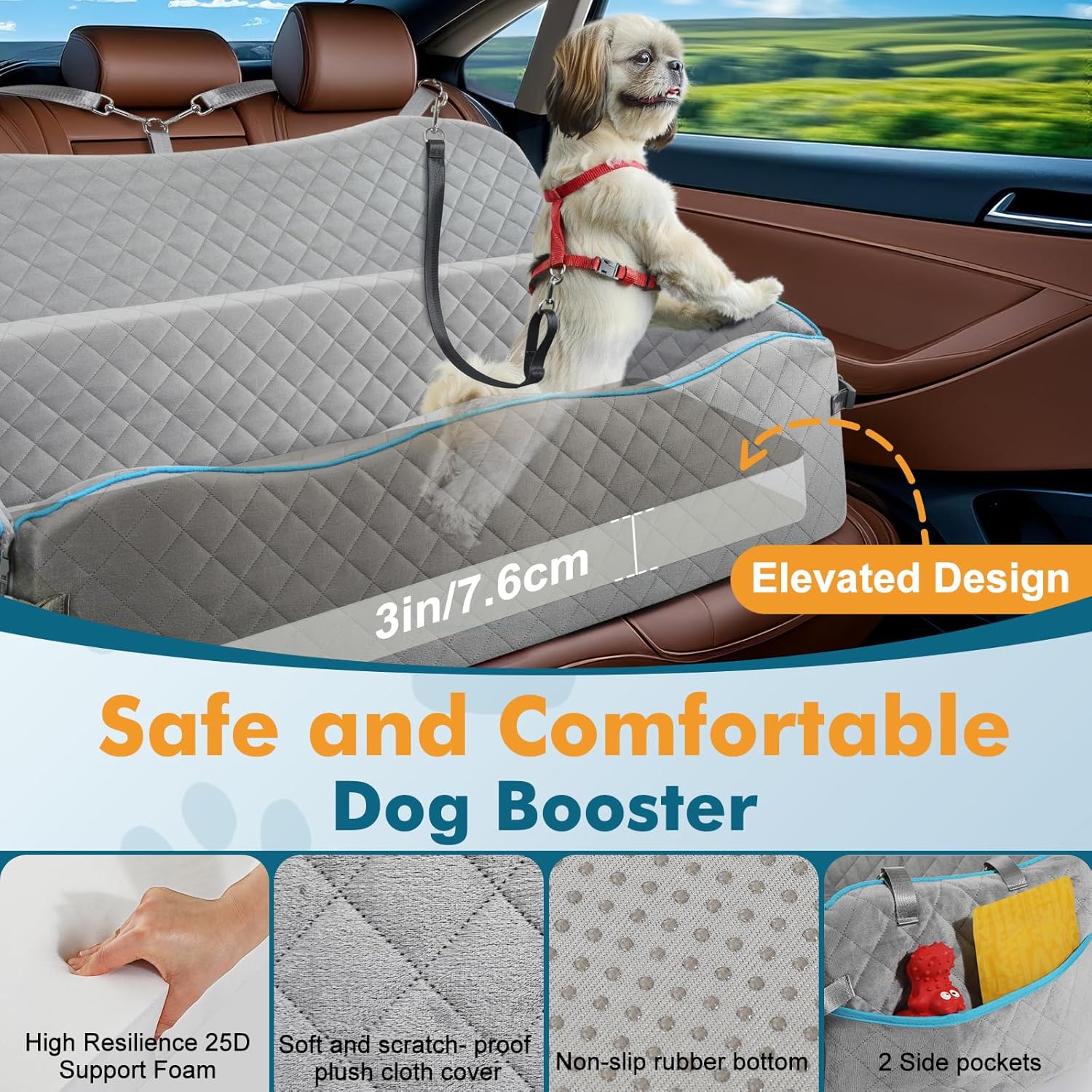 Detalle 1 de Tivray Large Dog Car Seat Bed