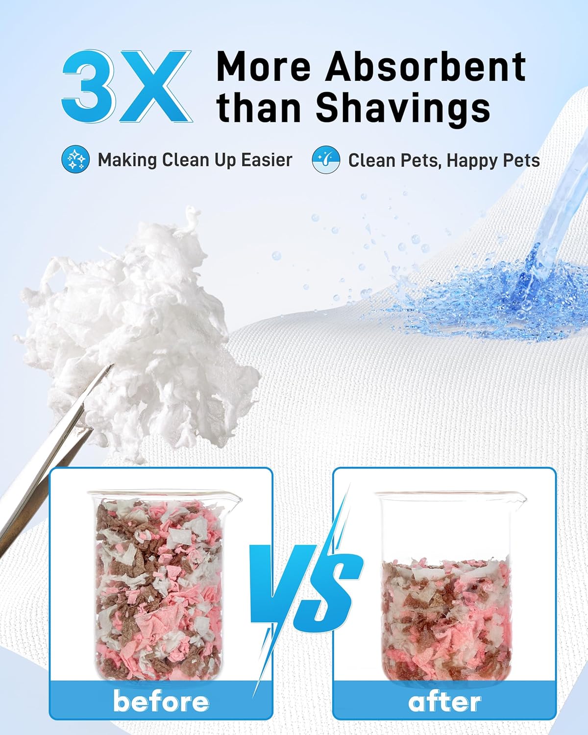 Detalle de BUCATSTATE Hamster Bedding 15L (Blossom) — 99% dust-free paper bedding for small pets