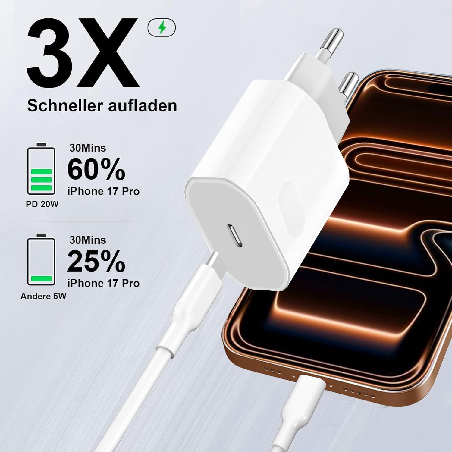 Thumbnail 2 de iPhone 20W USB C Ladegerät PD 3.0