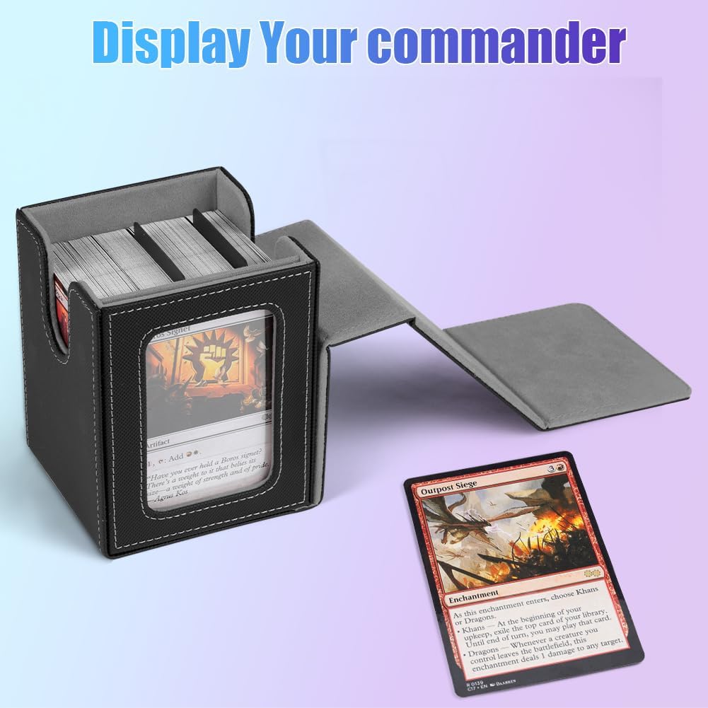 Detalle de Aolso magnetische opbergdoos voor MTG Commander, kunstleer en microvezelvoering