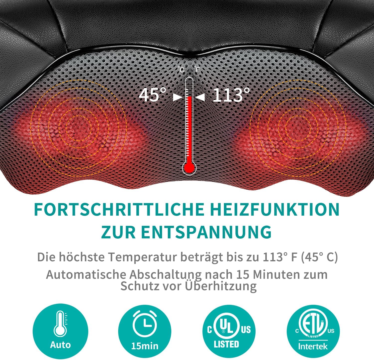 Detalle 2 de Nekteck Shiatsu 3D Massagekissen 💆