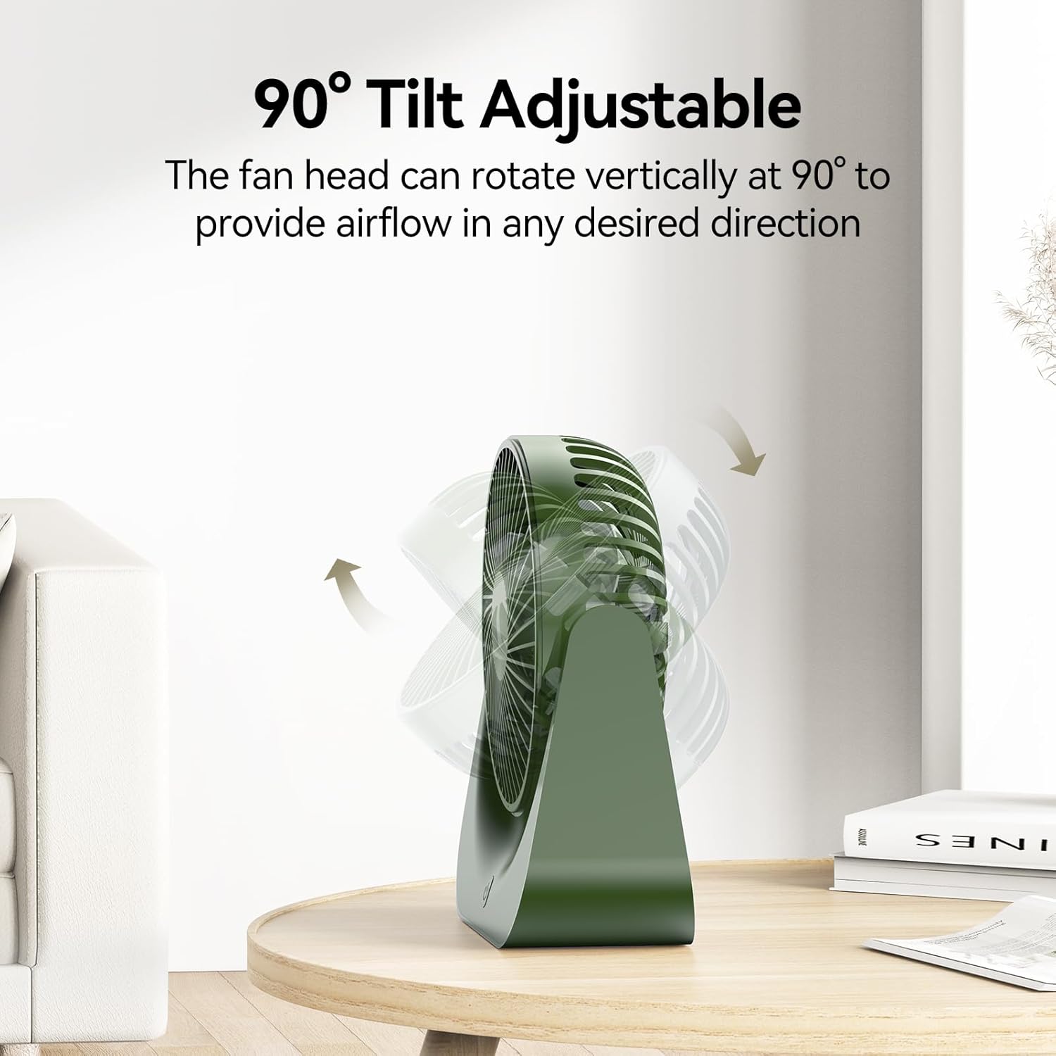 Thumbnail 2 de VOXON Desk Fan with 5 Speeds – USB-A Powered, 90° Rotation, Quiet 1.5m Cable