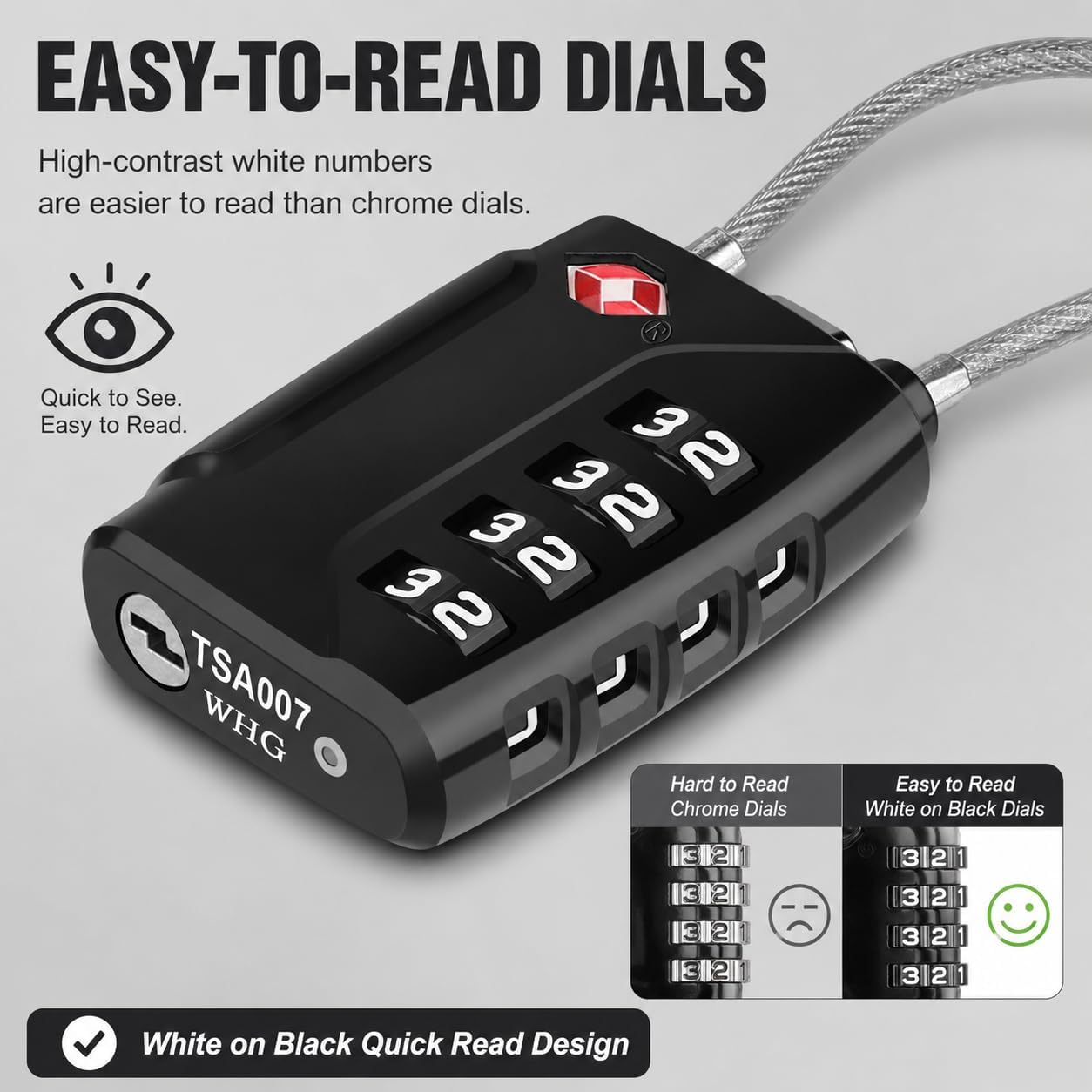 Thumbnail 3 de Diyife TSA Luggage Locks – 2 Pack Long Shackle 4-Digit Code