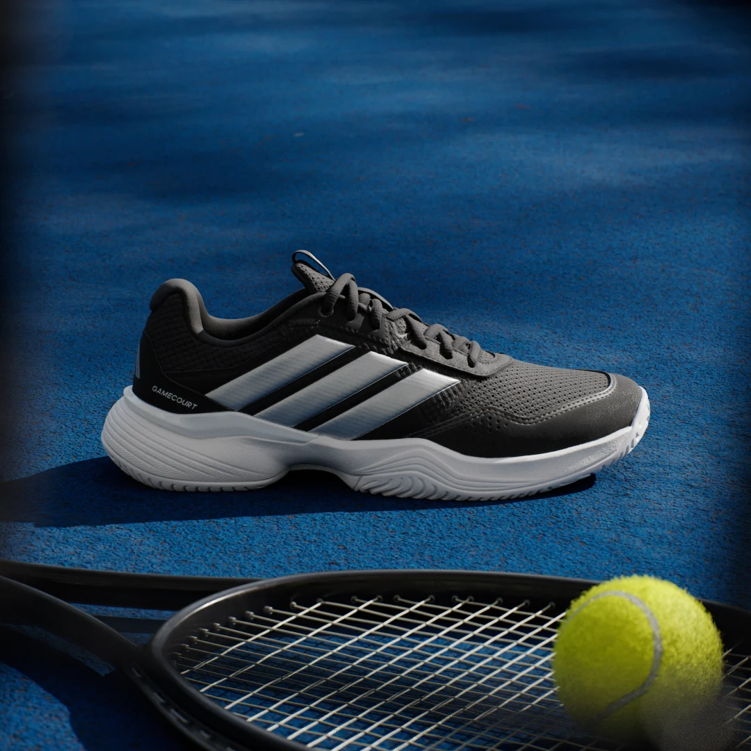Detalle 2 de Adidas GameCourt 3 todas las pistas: zapatilla de tenis negra para juego mixto