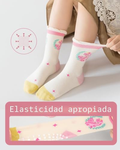 Detalle de Kyopp calcetines antideslizantes infantiles, 5 pares con animales, 4-6 años