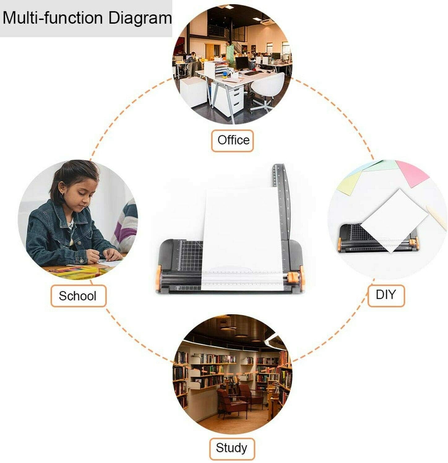 Thumbnail 6 de Paper Cutter 12 Inch Guillotine Paper Trimmer (A4) with Automatic Safety Safeguard and Side Ruler – Black