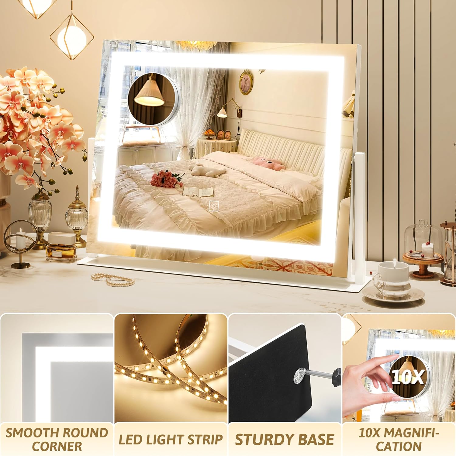 Thumbnail 4 de ROLOVE Vanity Mirror 22x18 with Lights