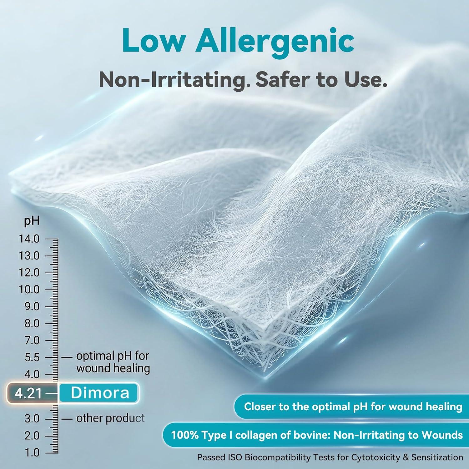 Detalle 2 de Dimora Collagen Wound Dressing, 2 x 2-Inch Bovine Type I Sponge, 10-Pack