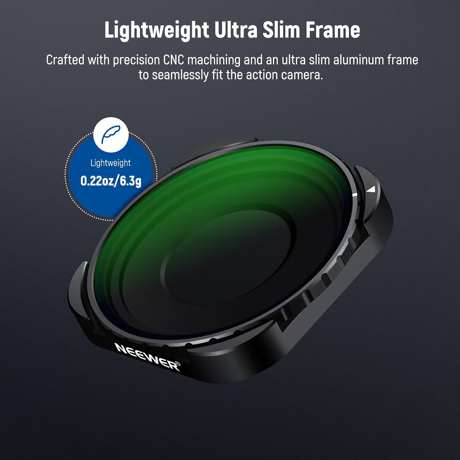 Detalle de NEEWER Rotating CPL Filter for GoPro Hero 13/12/11/10/9 (FL-GP23) – Multicoated HD polariser