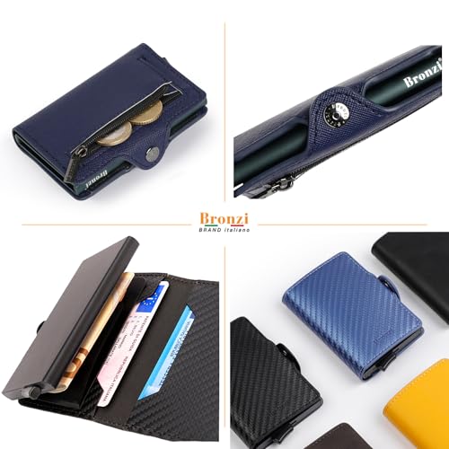Thumbnail 3 de Bronzi Portafoglio Slim RFID Blu Scuro – Portafoglio da Uomo con Prottetione RFID, Design Italiano e Confezione Regalo