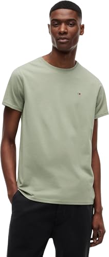 Detalle de Tommy Jeans Uomo T-Shirt Maniche Corte Original Slim Fit in Cotone Nero | Taglio aderente e stile essenziale