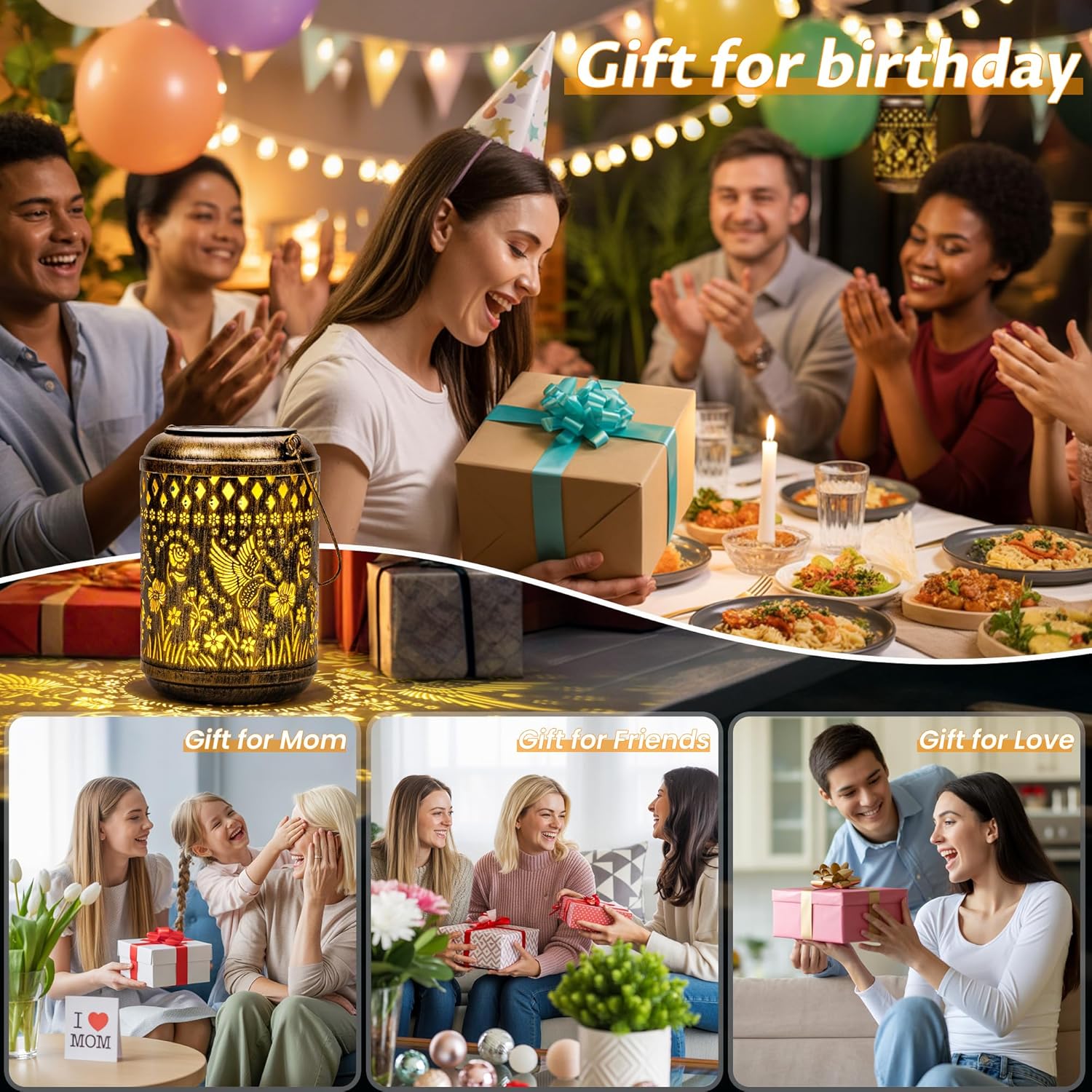 Thumbnail 1 de GIGALUMI Solar Lanterns Outdoor hummingbird hanging solar garden lights