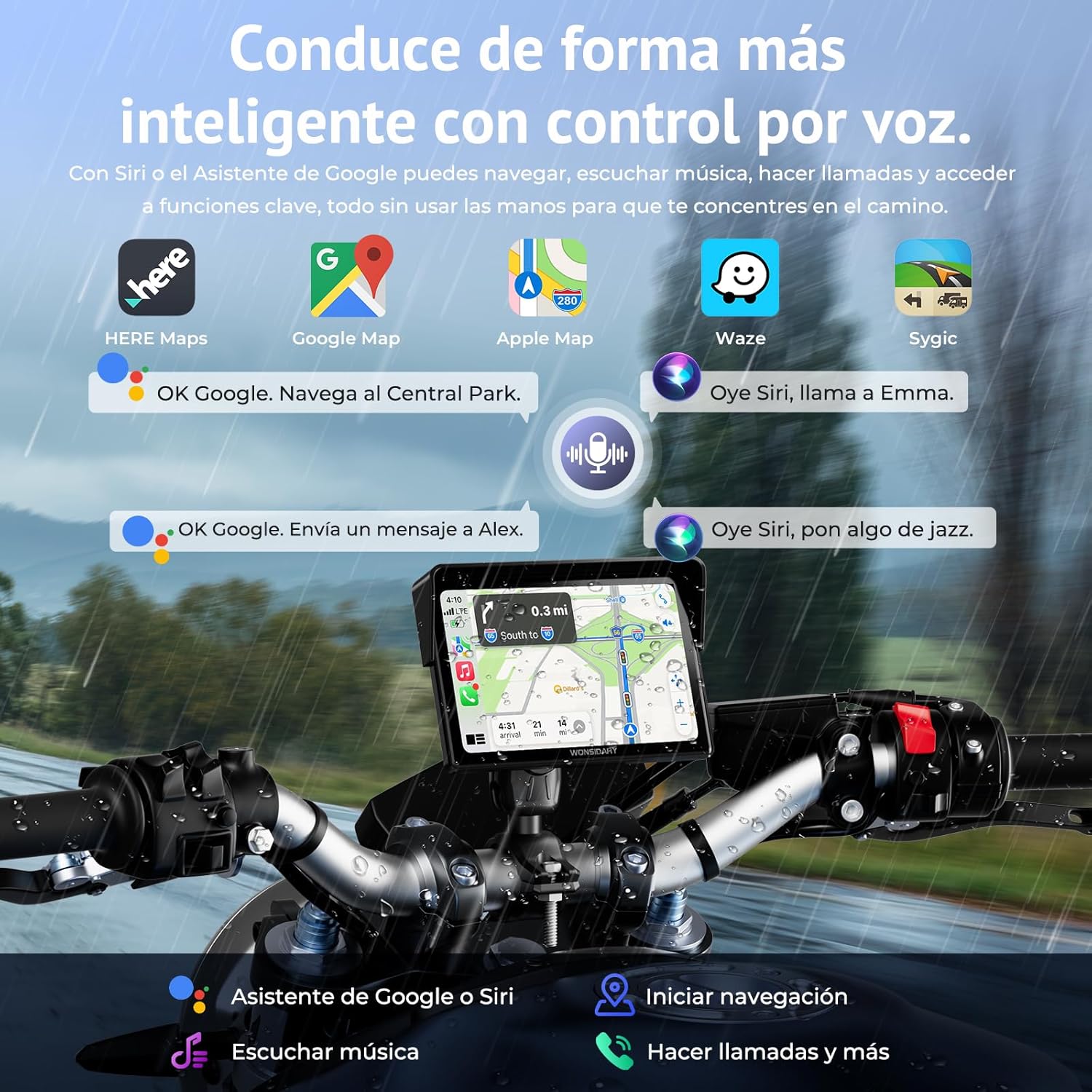 Thumbnail 2 de Wonsidary W522 Pantalla CarPlay 5" para moto