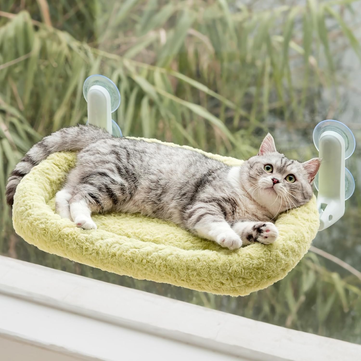 Detalle de EDAGNY Hamac Chat Fenêtre Velours Rose 54x36