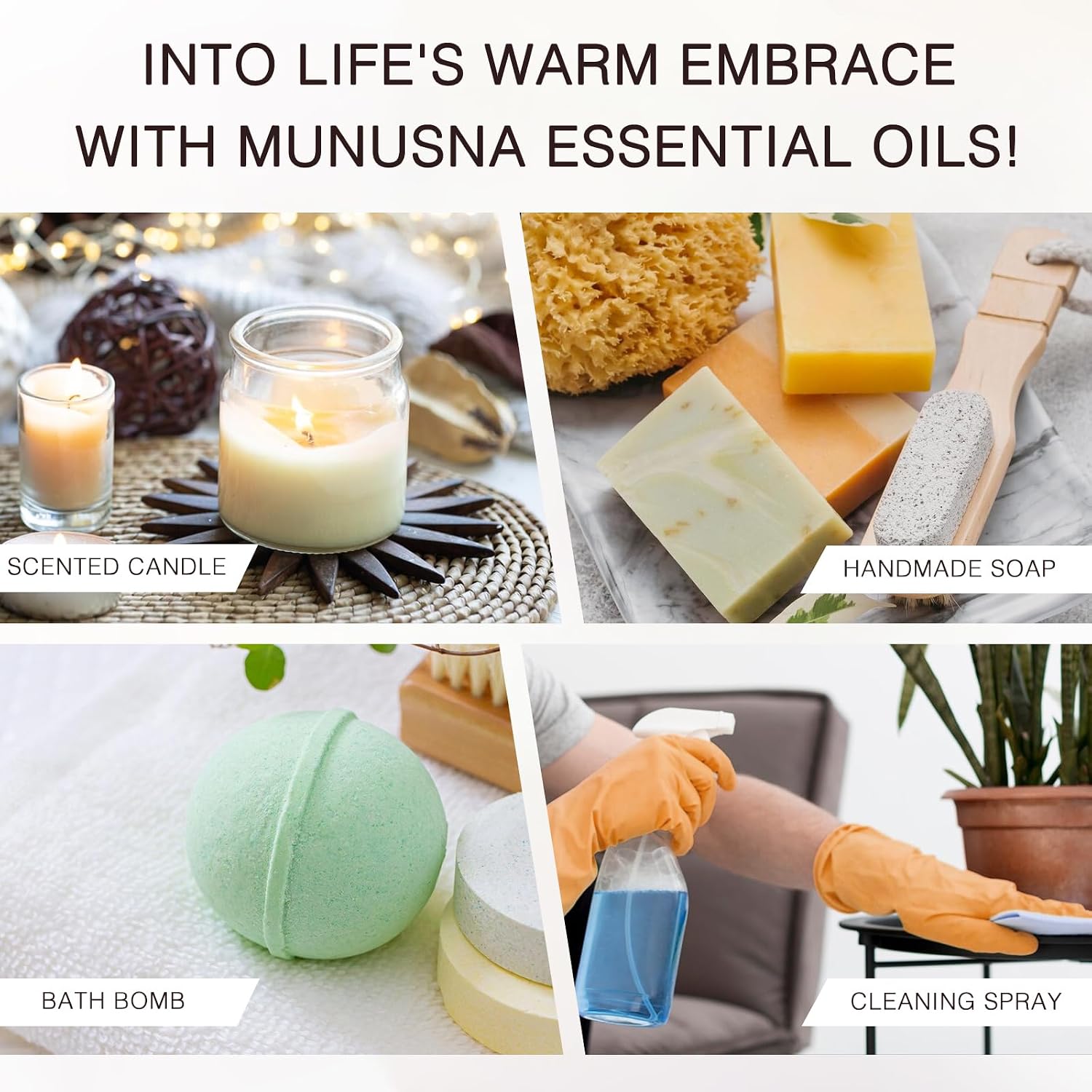 Detalle de MUNUSNA Lemongrass Essential Oil 100ml – Pure Lemongrass for Skin, Hair, Diffuser and Soap Making