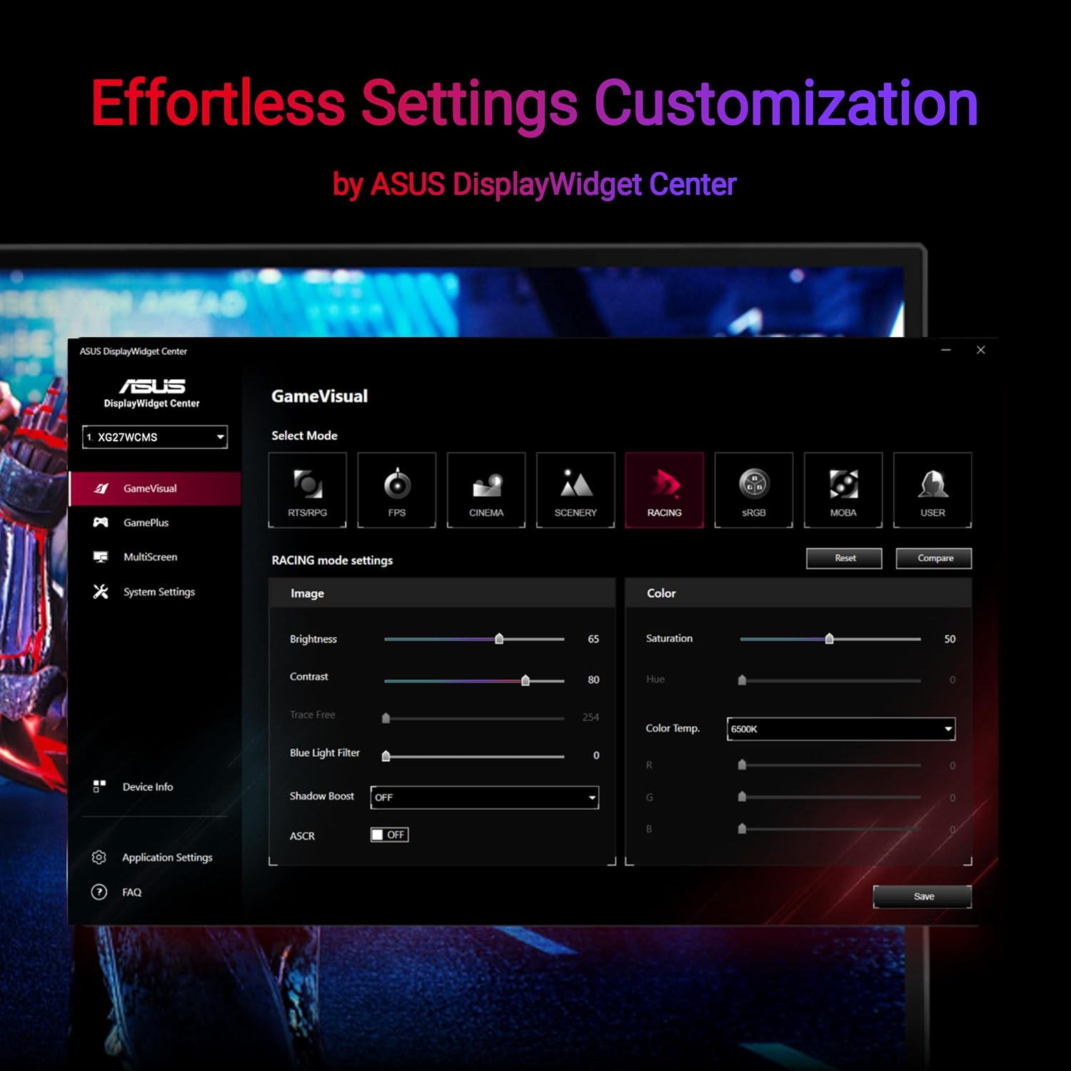 Thumbnail 6 de ASUS ROG Strix XG27WCMS 280Hz gaming monitor