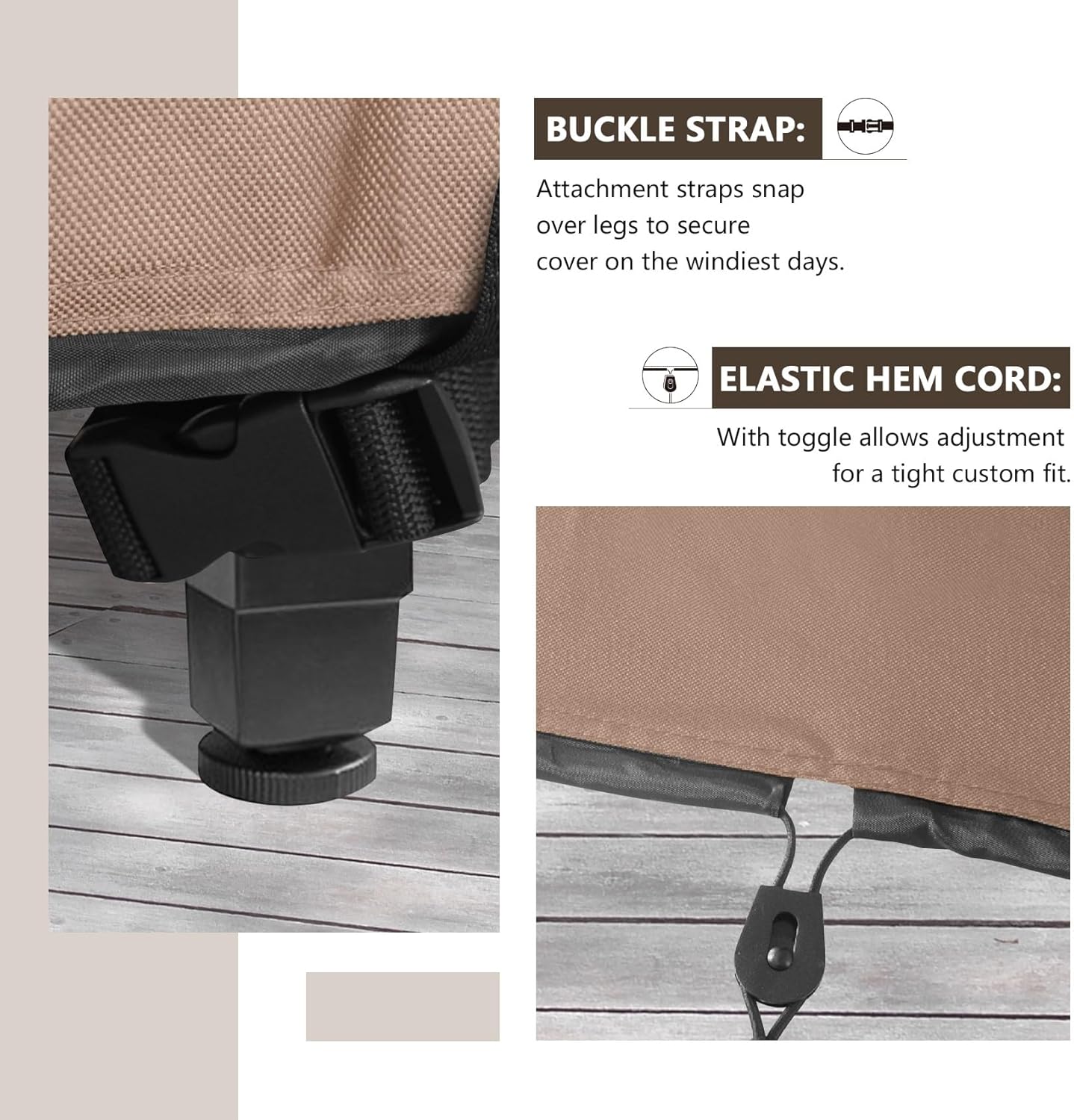 Thumbnail 3 de ULTCOVER Patio Table Cover 88 x 62 inch